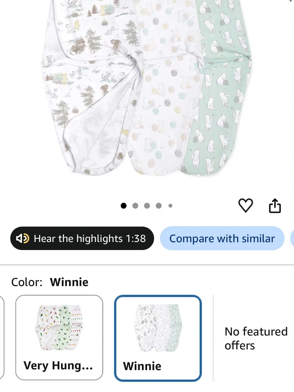 Baby Swaddle Set - Neutral Winnie the Pooh Print (Green, White)